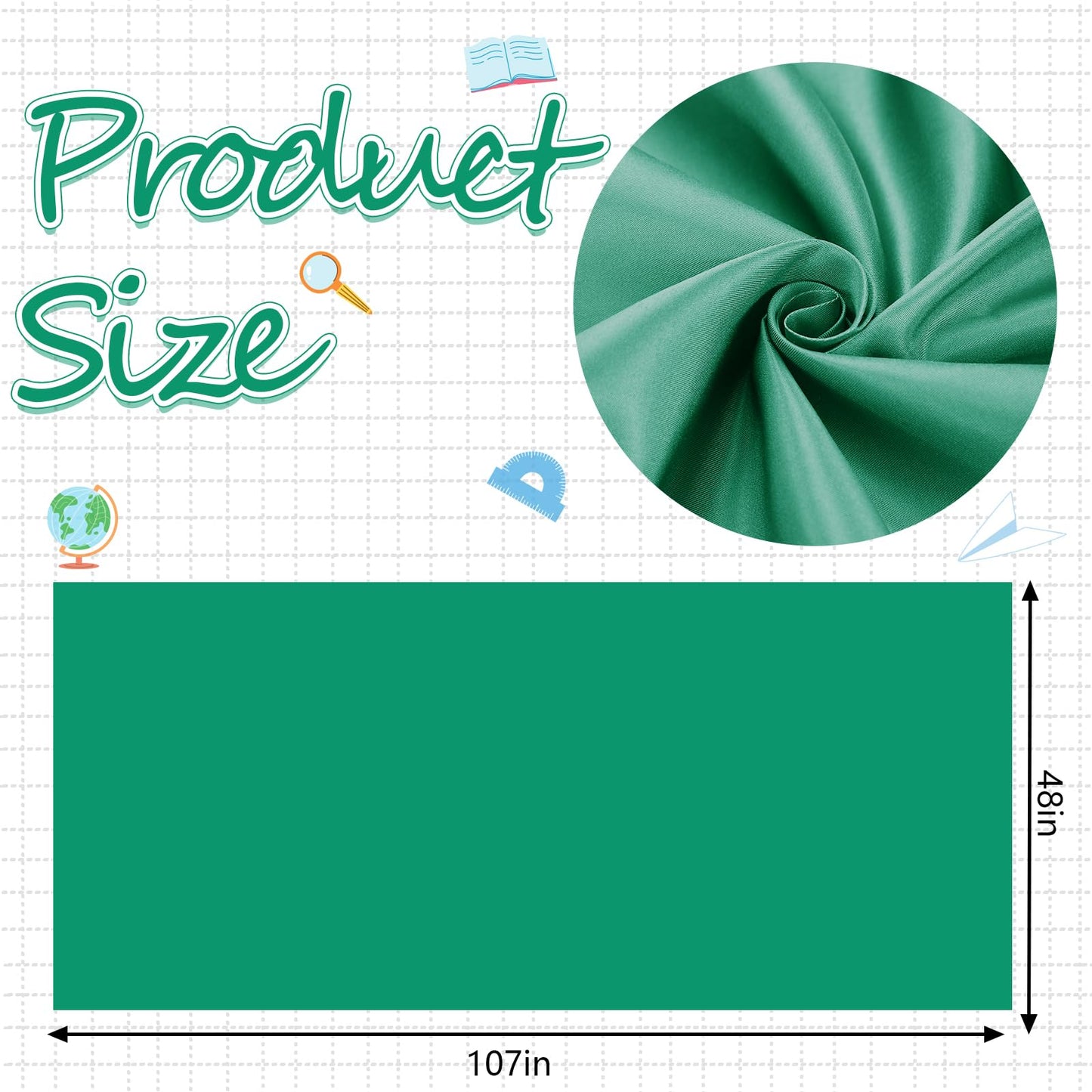 Mindsoft Bulletin Board Fabric 48 '' x 107 '' Class Fabric for Classroom Bulletin Board Pillows School Office Arts Curtains Crafts Wall Decor(Bright Green)