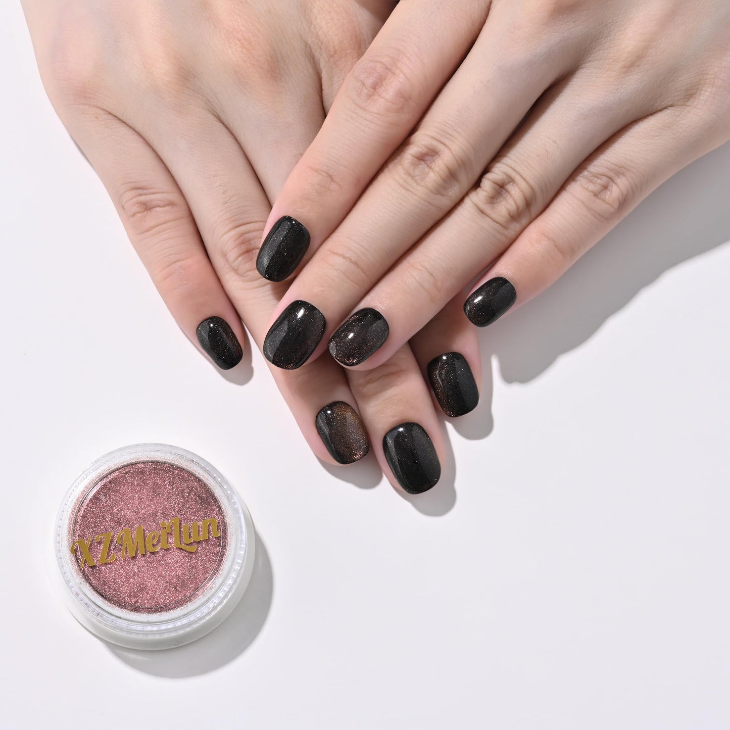 XZMeiLun Chameleon Cat Eye Nail Powder, Big-Capacity 0.8g 9D Magnetic Powder Green Turns Pink Purple Magic Mirror Effect Holographic Nail Art Glitter, Can Mixed with Builder Gel Nail Polish for Use
