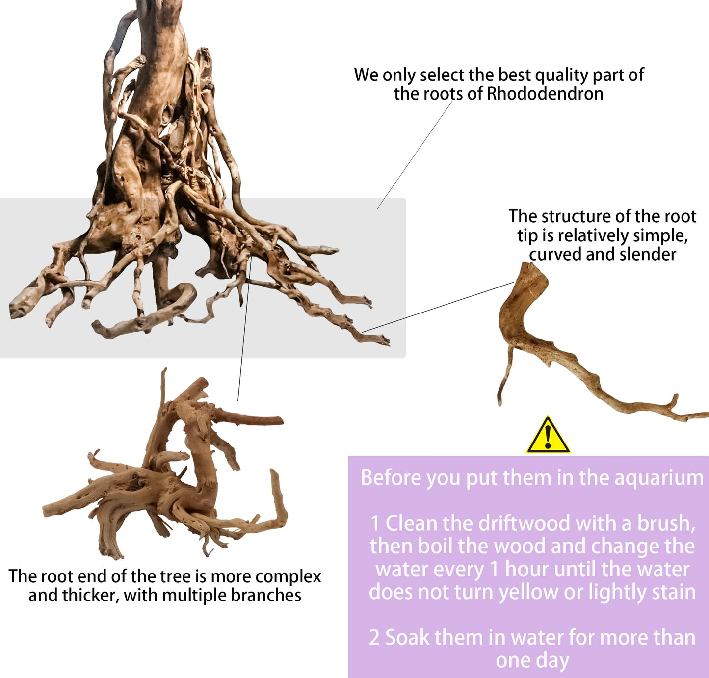 Vmiapxo 8 Pieces Natural Driftwood for Aquarium Decor, Assorted Sinkable Spider Wood, Reptile Drift Wood Branches Fish Tank Decorations (4''-6'')