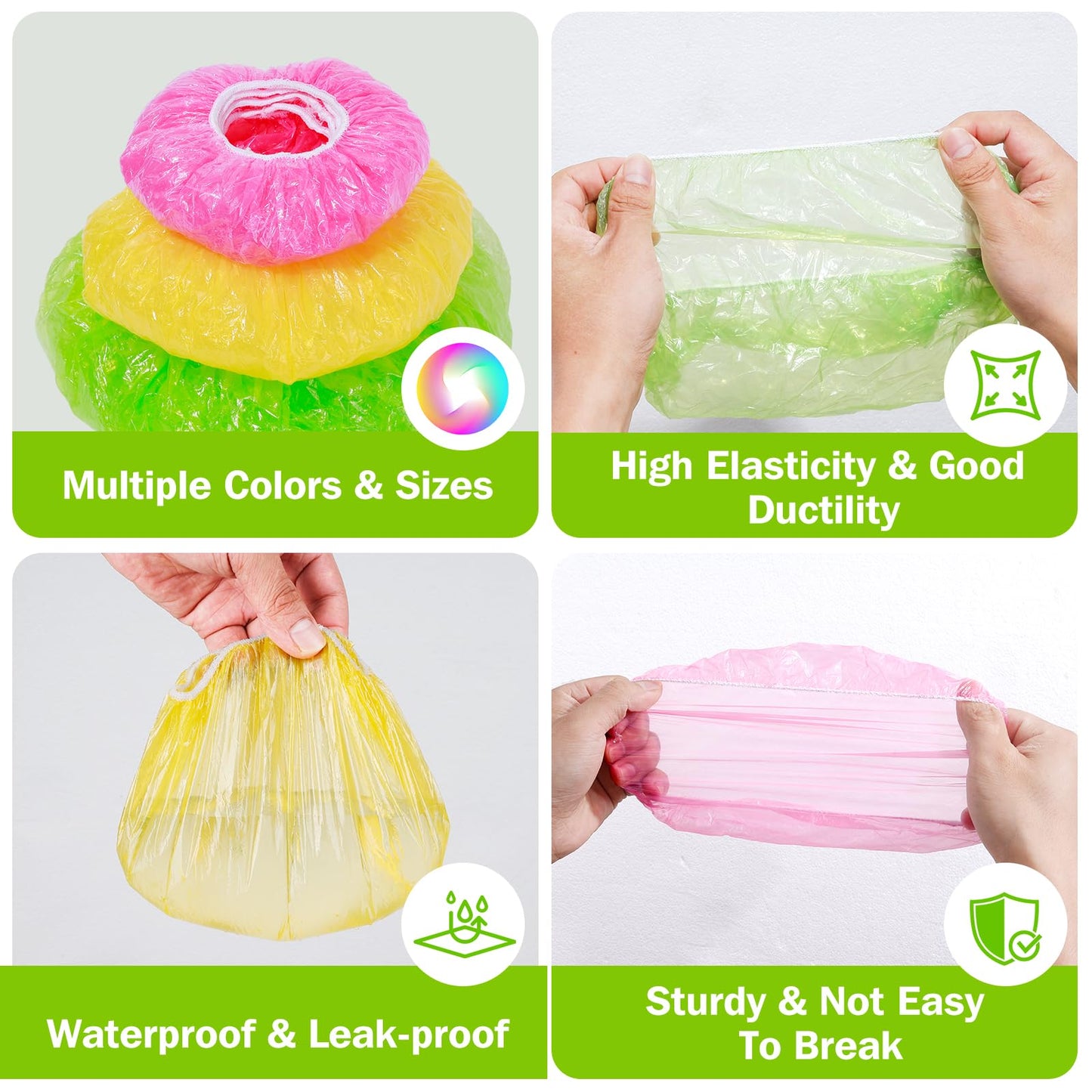 Mwellewm Bowl Covers Reusable Elastic Plastic Wrap for Food Storage Fresh Keeping Stretch Bags Bowl Covers for Bread Proofing Alternative to Foil for Family Outdoor Picnic Sourdough Baking(180)