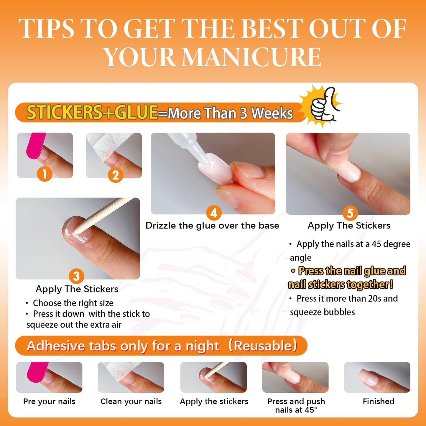 KQueenest Light Pink Press on Nails Short Medium Square&Pale Pink Press on Nails Medium Square For Beach Party Daily Decoration in 54 PCS
