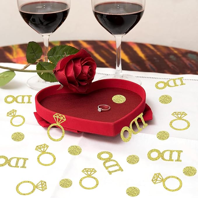 Gold Engagement & Bridal Shower Table Confetti, 100 Pieces