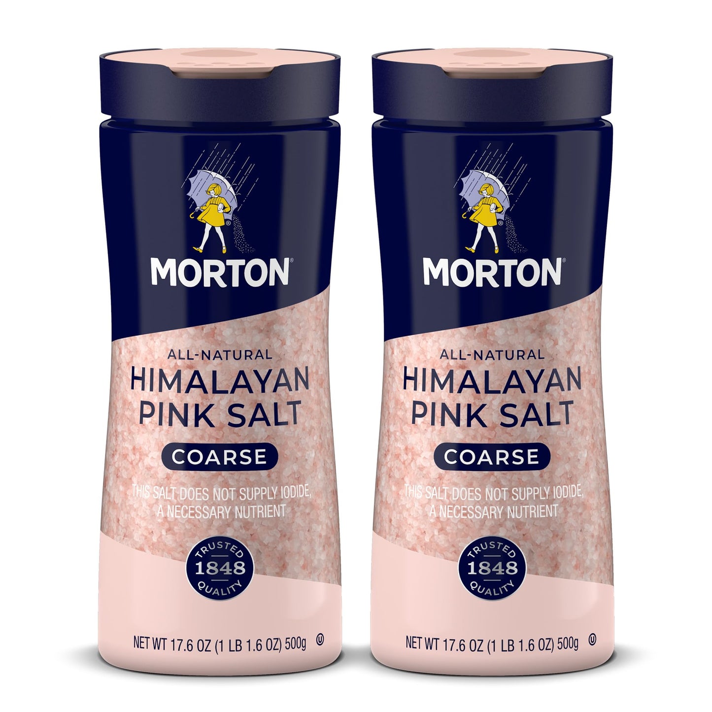 Morton All-Natural Himalayan Pink Salt, Coarse, (17.6 oz), 2-Pack, Perfect for Cooking & Finishing