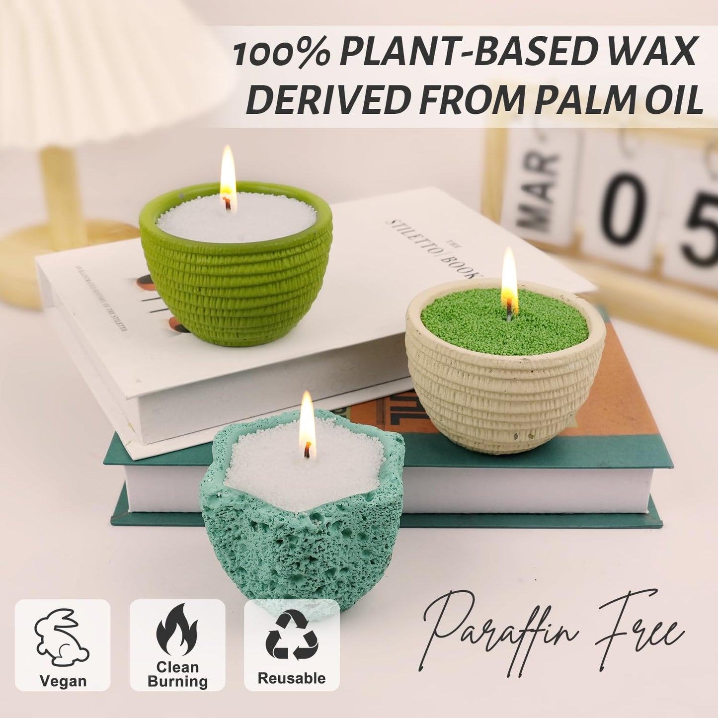Candle Sand With Wicks, Pearled Candle Wax for DIY Candles Making, 18Oz Refillable Beads Wax Non-Toxic Natural Sand Beaded Waxs Customized Pearled Candles Making For Home Decoration Wedding Party