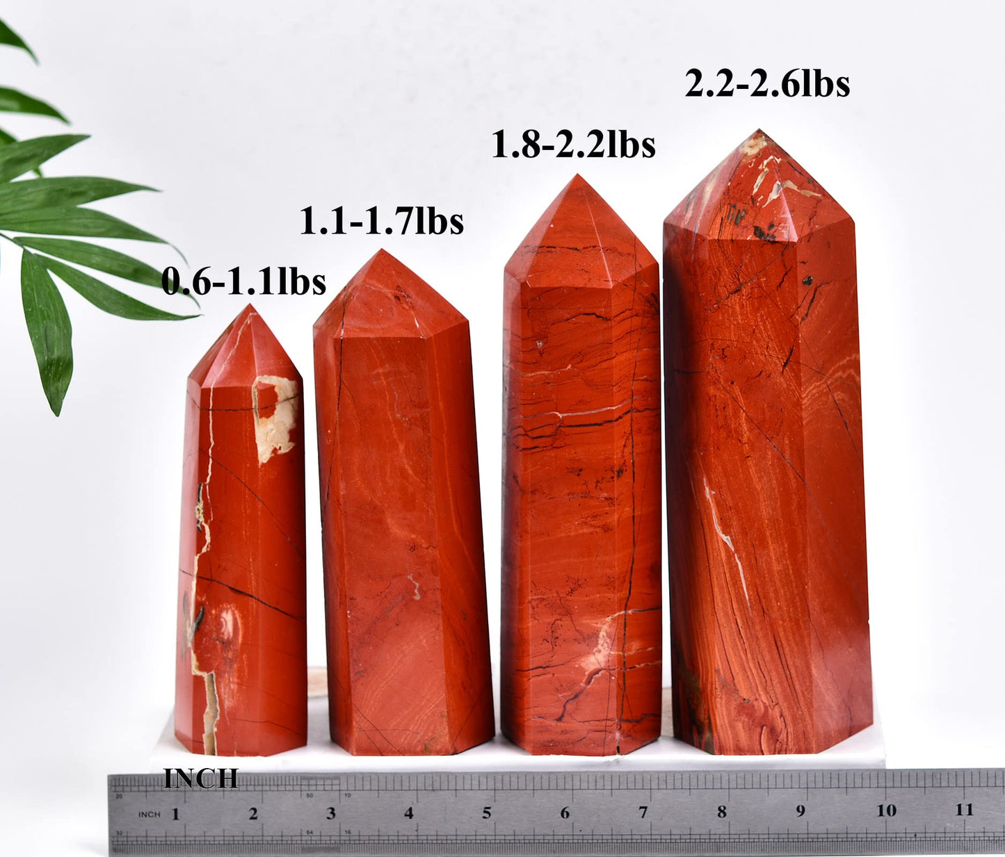 AMOYSTONE Red Jasper Obelisk Large Healing Crystal Wand Tower 6 Faceted Column Reiki Chakra Meditation Therapy 1.1-1.7 LBS