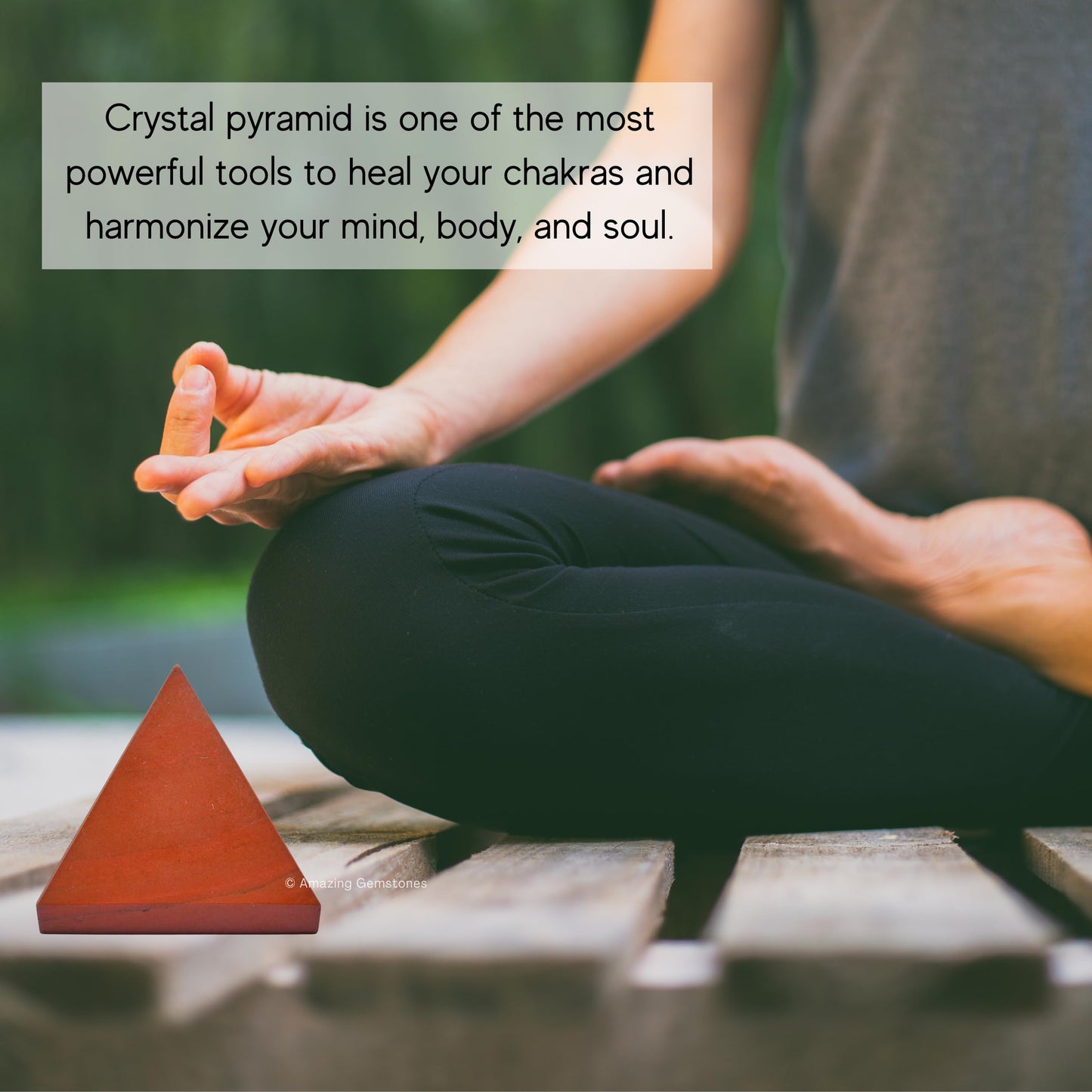 Amazing Gemstone Red Jasper Pyramid Crystal Healing Stones - 1.5" Great Pyramid Figurine of Natural Stone Pyramid for Meditation, Reiki, Chakra Balancing and Crystal Pyramids Grid