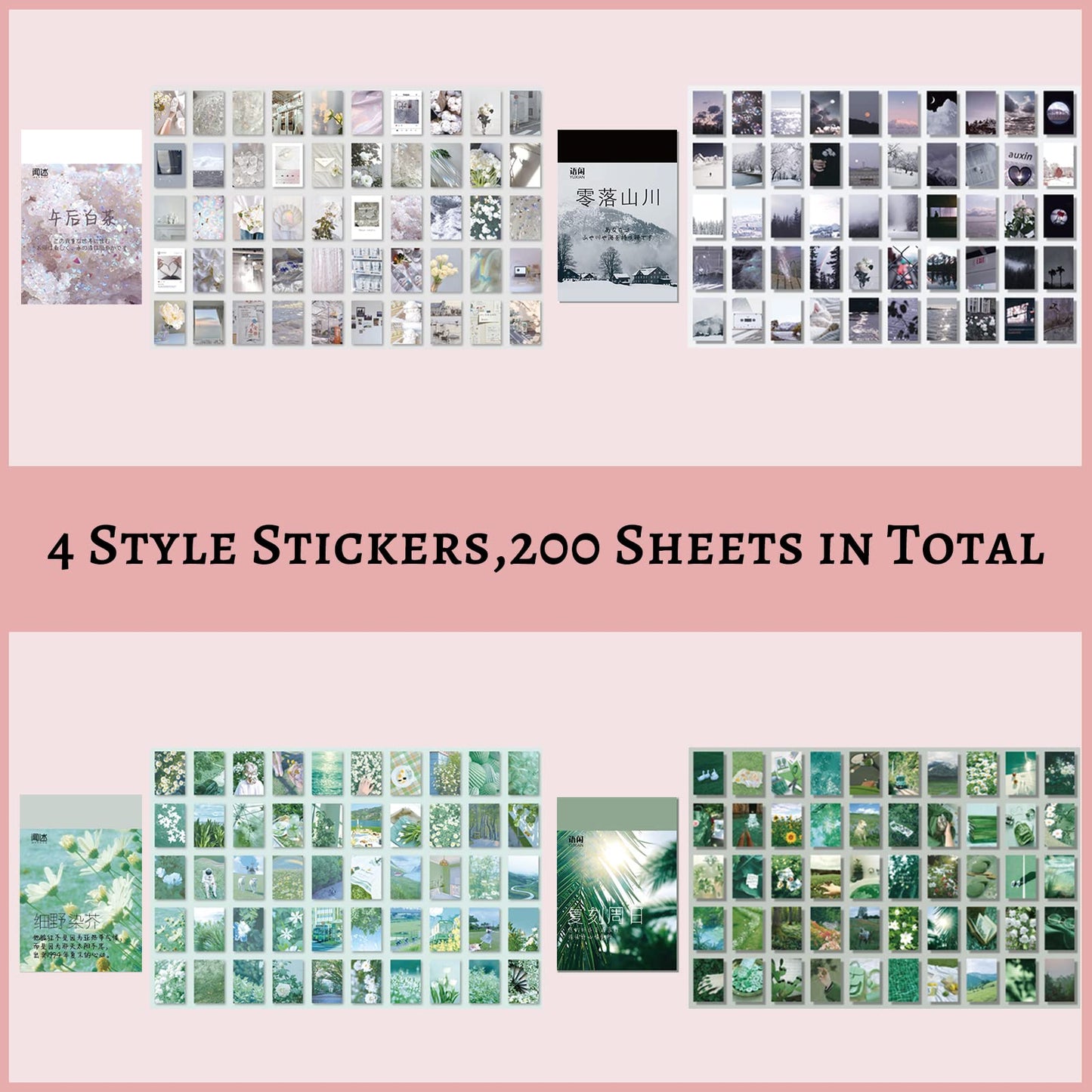 450 Pieces Washi Sticker Set, 9 Set Scrapbooking Diary Planner Album Diary Notebook, Scrapbooking Sticker Journaling Supplies for DIY Arts and Crafts Card Making Laptop Decoration