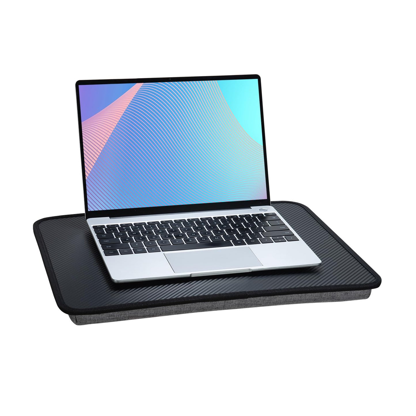 Portable Laptop Desk Fits Up to 16“ Laptops, Built-in Cushion,Lap Stand for Bed & Couch & Carpet, Great for Home & Office,Lap Desk with Cushion (Black, Medium)
