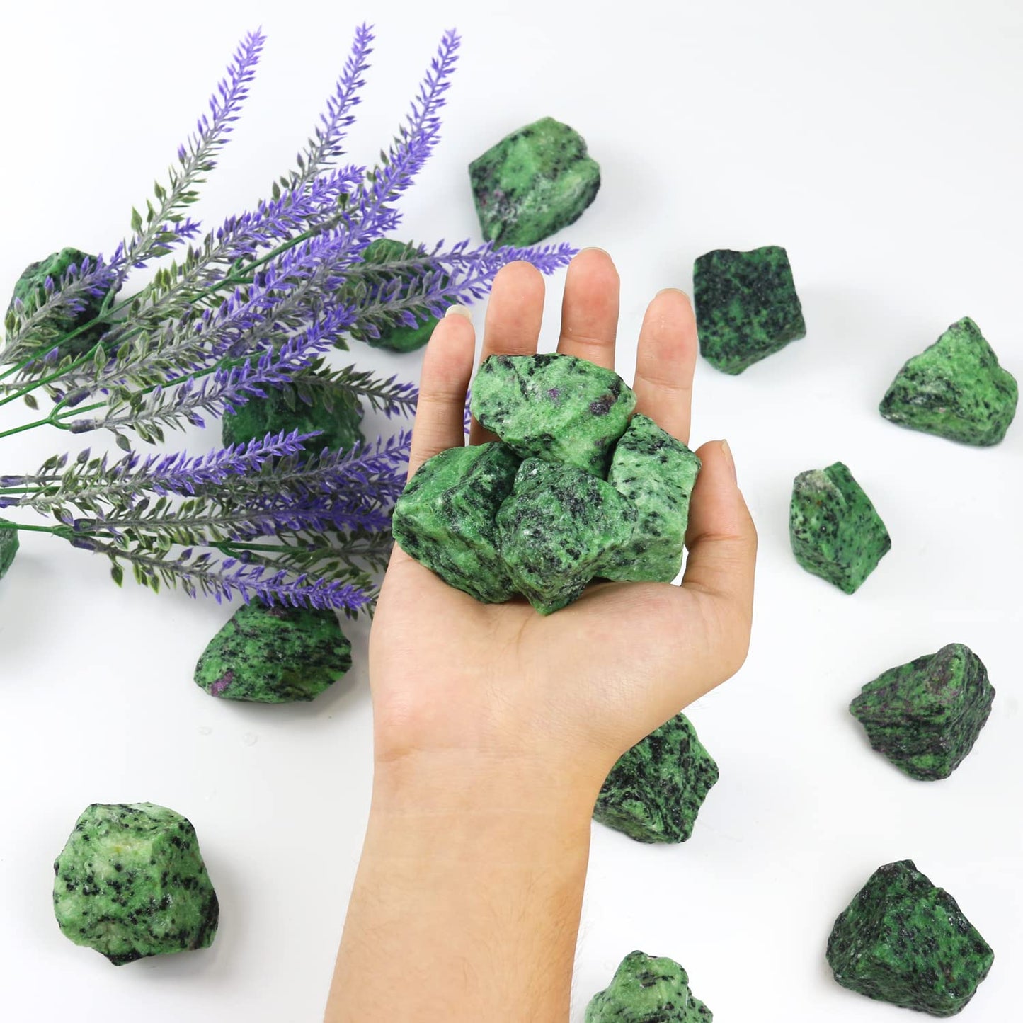Nvzi Raw Ruby Zoisite, Crystals and Healing Stones, Bulk Crystals, Rocks for Tumbling, Raw Crystals Bulk, Amathesis Crystal, Calcite Crystal for Decoration, Wicca, Reiki,Chakra and Energy(1LB)