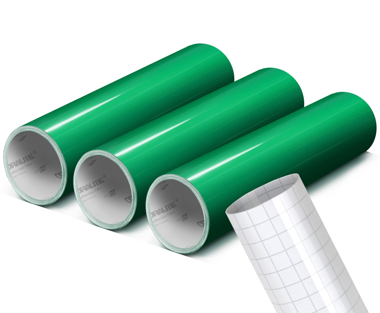 ORACAL 5400 Reflective Craft Safety Vinyl - 12" x 24" Self-Adhesive Roll for Vinyl Cutters and plotters Including 12" x 24" Roll of Transfer Paper (Green Reflective 3 Rolls)