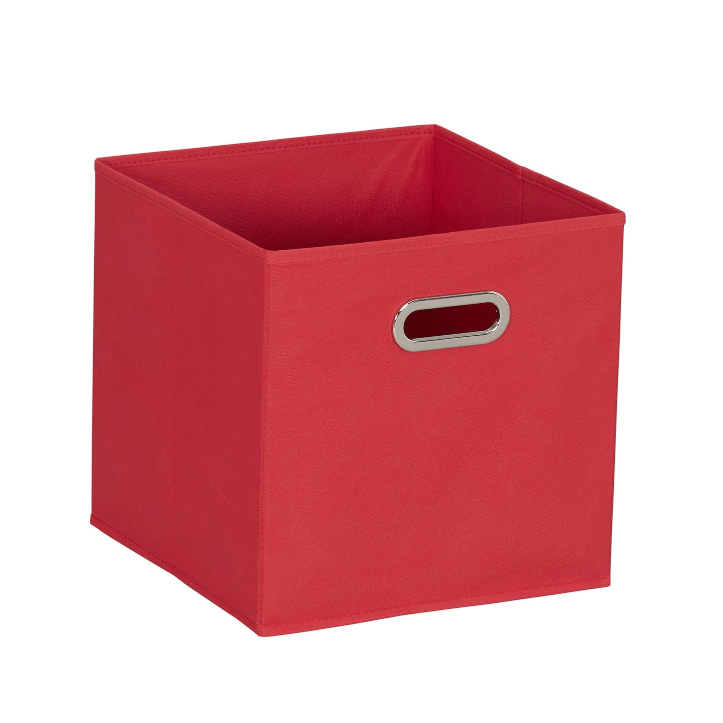 Household Essentials Foldable Fabric Storage Cubes 6-Pack – 11x11x11 Stackable Non-Woven Bins with Chipboard Sides & Grommet Handles – Closet, Shelf, Nursery, or Office Organizer – Regal Red