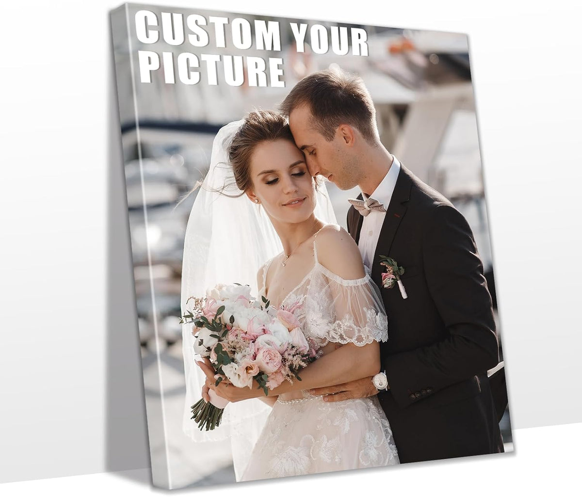 Personalized Custom Canvas Prints with Your Photos & Text, Customized Picture Print, Transform Own Images Into Framed Wall Art Digitally Printed Photo to Canvas, Keepsakes Gifts for Family 16x20’’