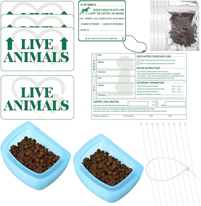 Eaasty 23 Pcs Live Animal Stickers Pet Travel Kit for Airline Cargo Crates