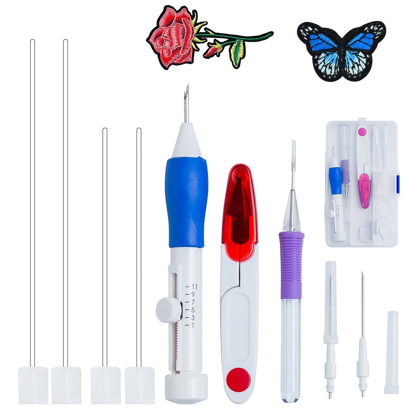 Islmlisa Magic Embroidery Pen Set - Punch Needles for Embroidery Threaders DIY Sewing