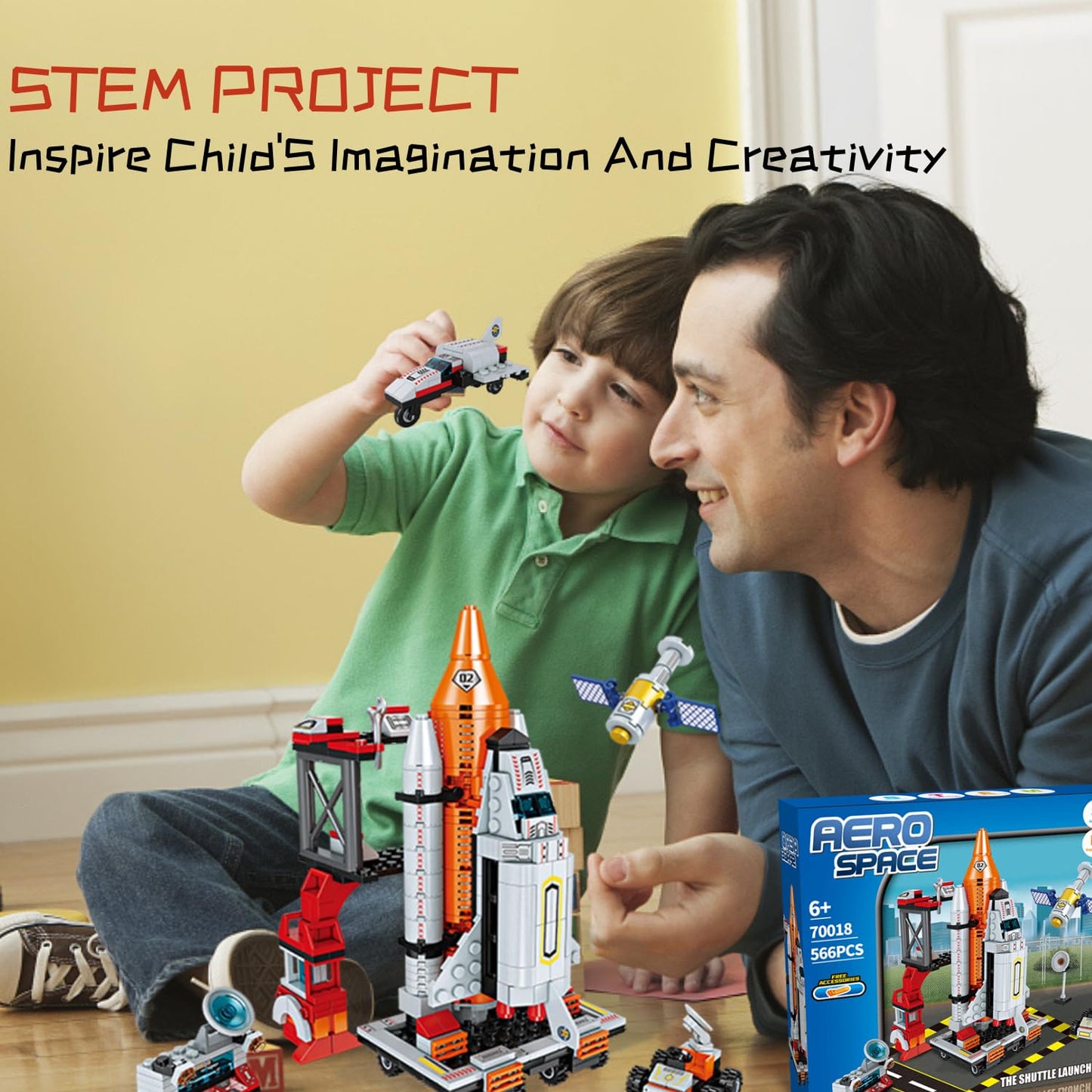 Tecnobicho Space Rocket Stem Project Toy for Boy Age 7 8 9 10 11 12 13 Building Block for Kid Age 8-12 Science Kits for Kids Age 8-14 Christmas Birthday Gift for Boys Girls 7-13