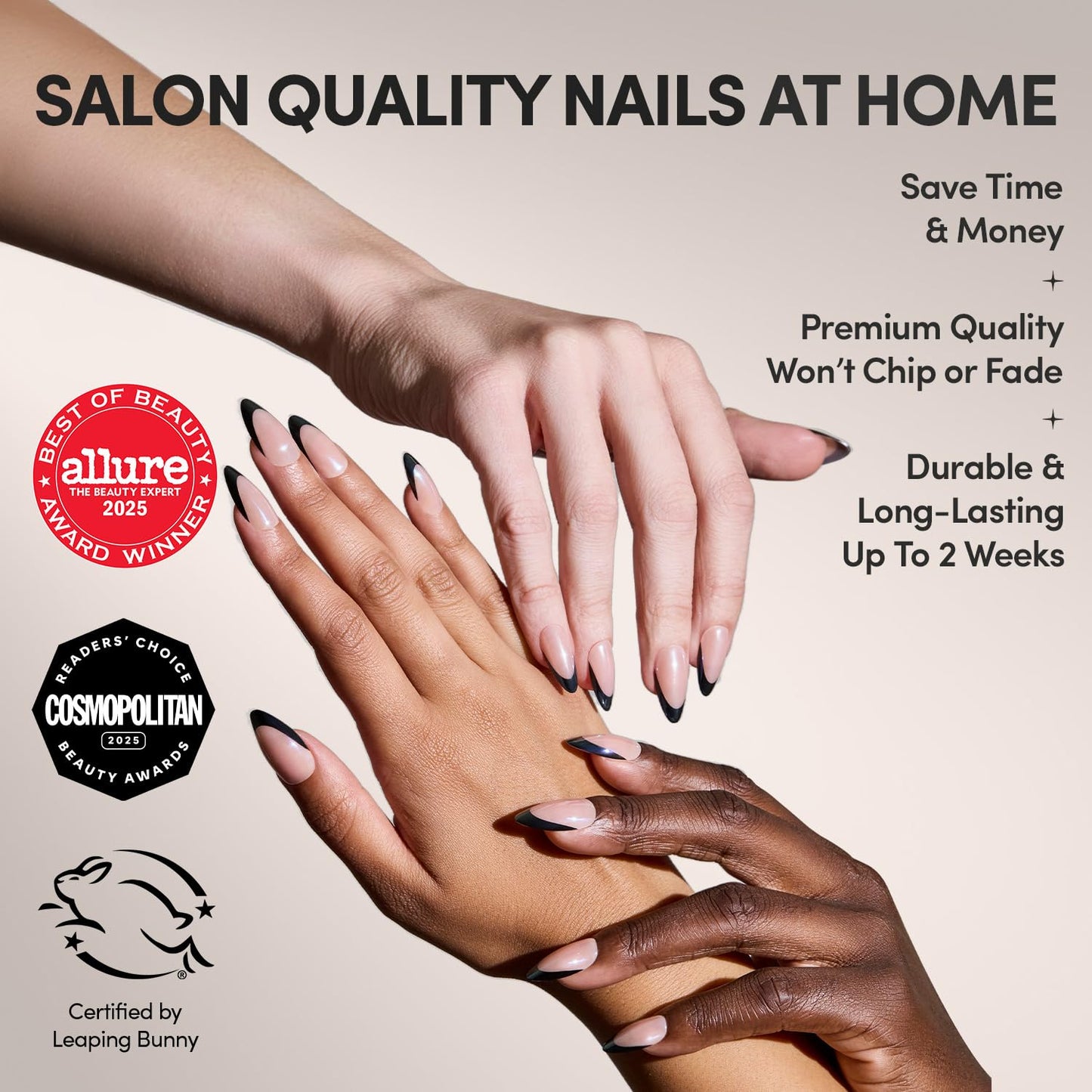 Glamnetic Medium Almond Press-On Nails Bundle -