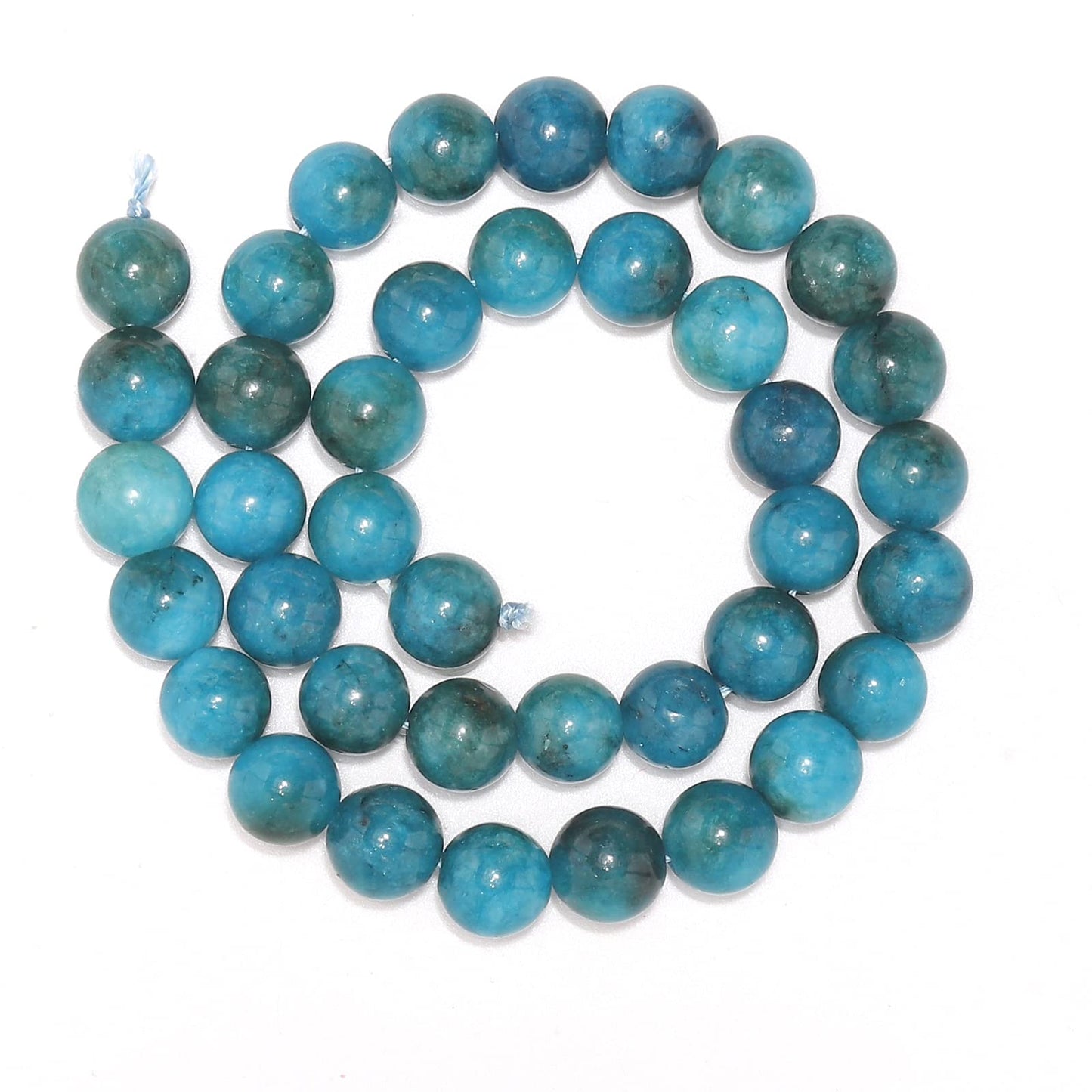 45pcs 8mm Natural Stone Beads Blue Apatite Beads Energy Crystal Healing Power Gemstone for Jewelry Making, DIY Bracelet Necklace