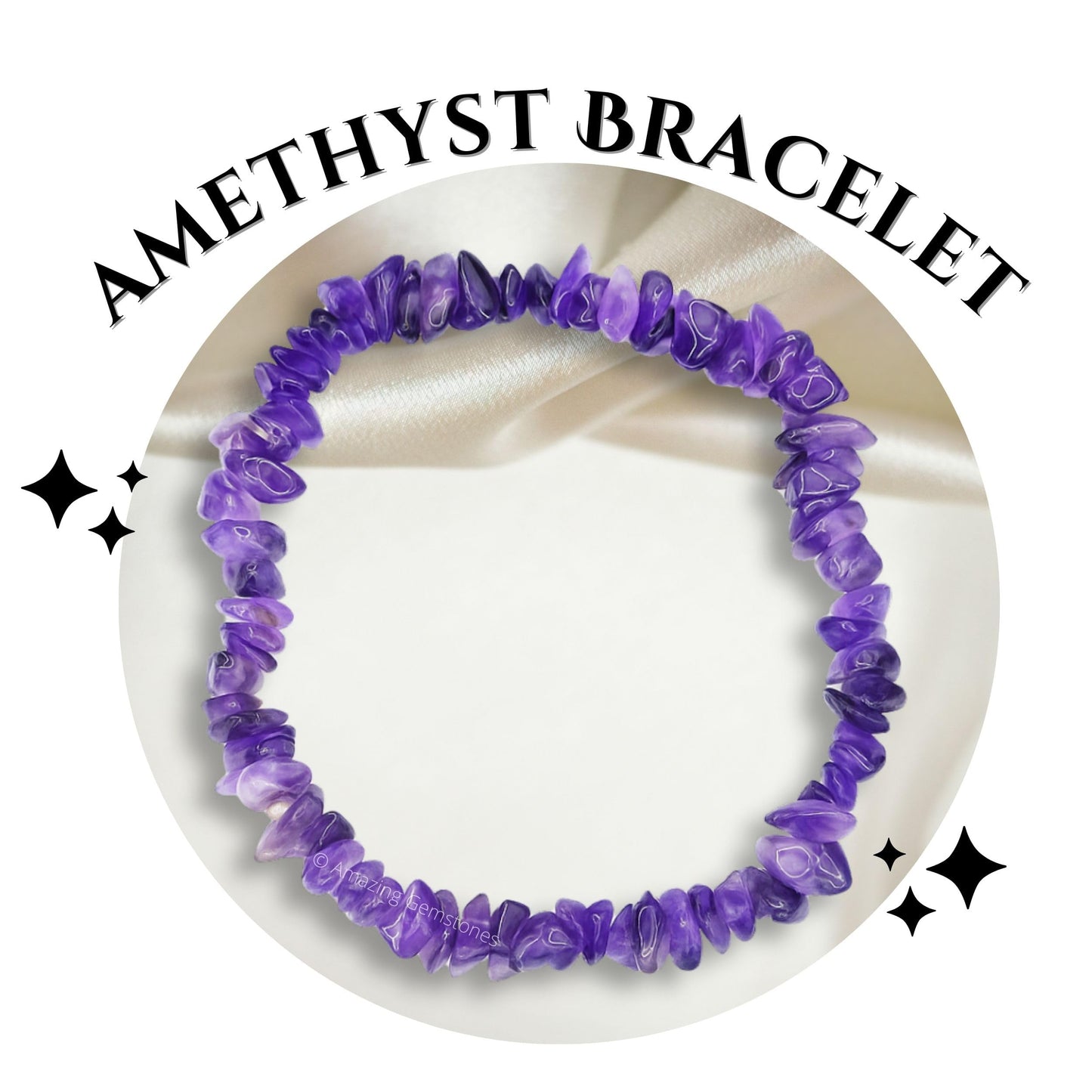 Amazing Gemstone Chips Bracelet (Amethyst)
