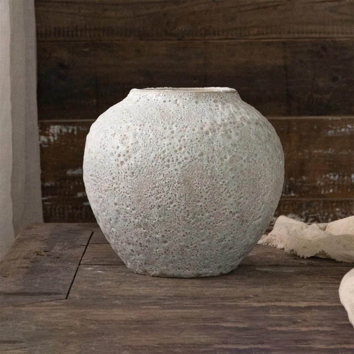 Ayuduots Cement Texture Ceramic Vase, Rustic Decorative Flower Planter Home Office Decoration, 7.48x7.87inch