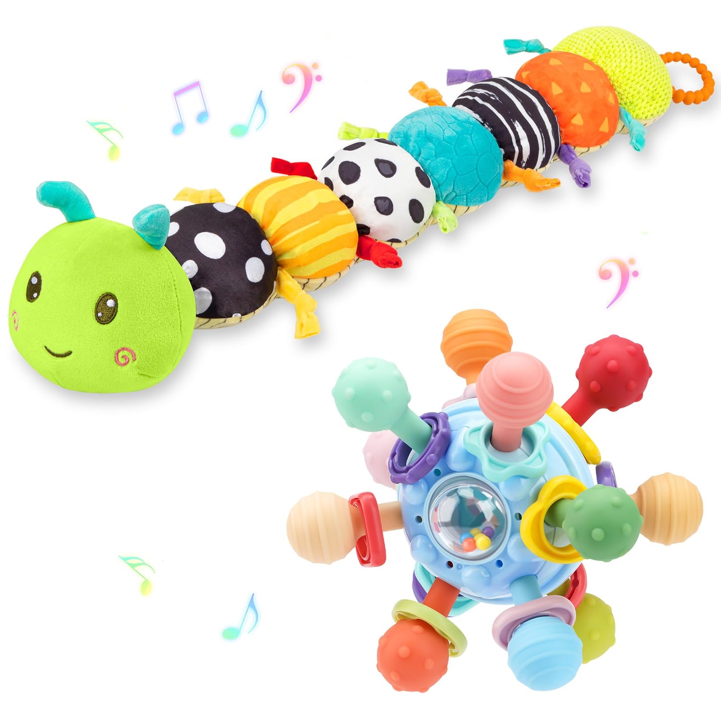 Baby Sensory Toy + Baby Stuffed Musical Caterpillar