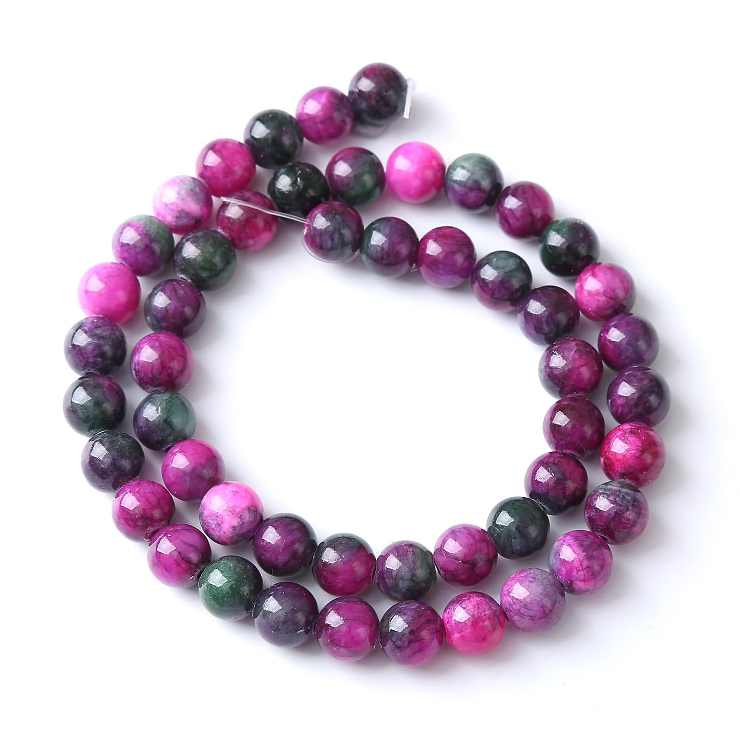 38pcs 10mm Natural Stone Tourmaline Persian Jade Beads Round Loose Beads for Jewelry Making DIY Bracelets Necklaces Crystal Energy Healing Stone Beads 15"
