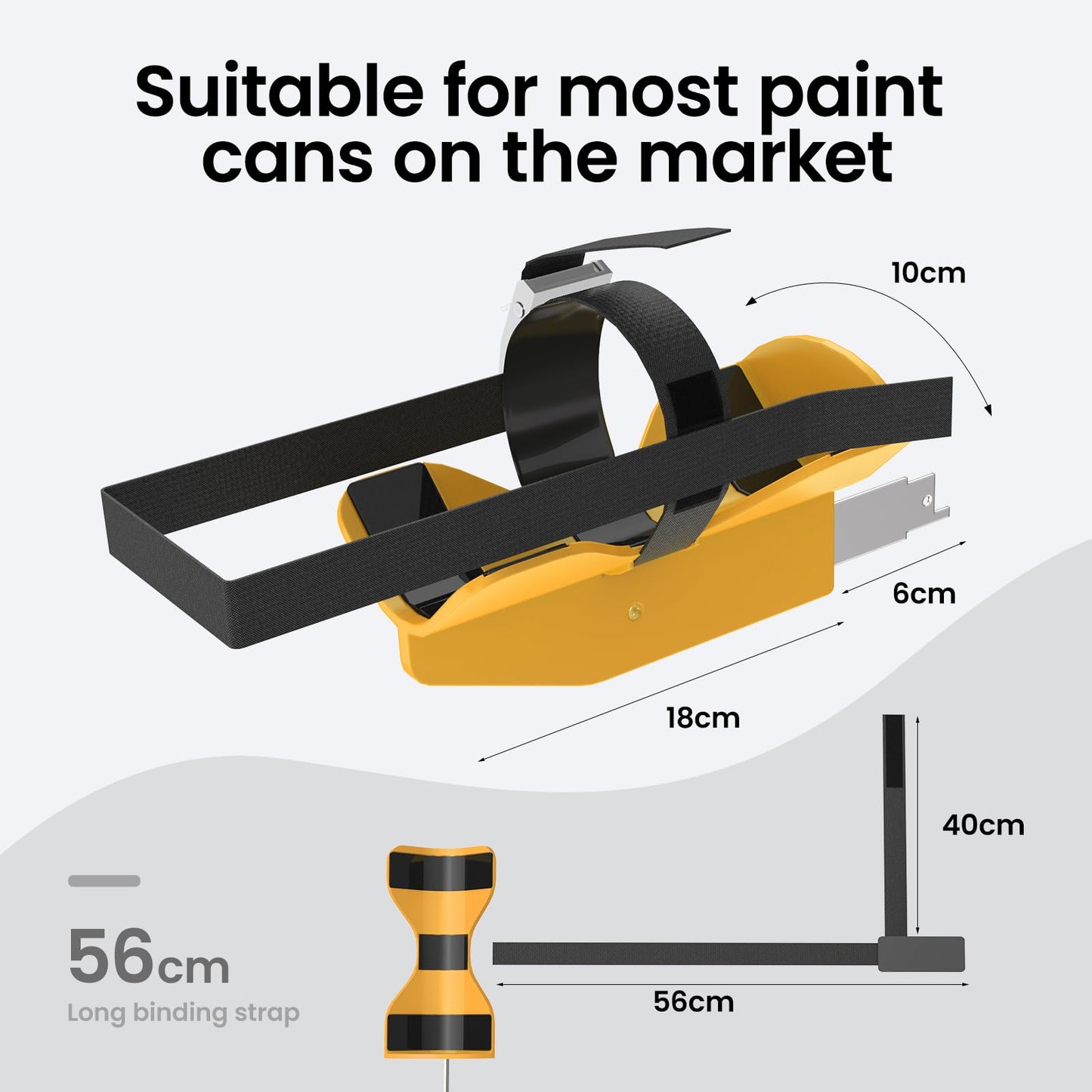 Deerchirp Paint Shaker for Reciprocating Saw, Spray Can Mixer Attachment with Shock Pads and Anti-Slip Strap, Fits 2"-4" Cans (Orange)