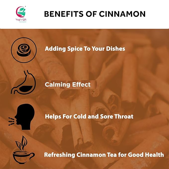 Crushed Cinnamon Bark 4 oz | Cinnamon Stick Pieces/Chips For Tea, Cooking | Rich Aroma and Great Flavour | Premium Grade Product by Yogi's Gift®