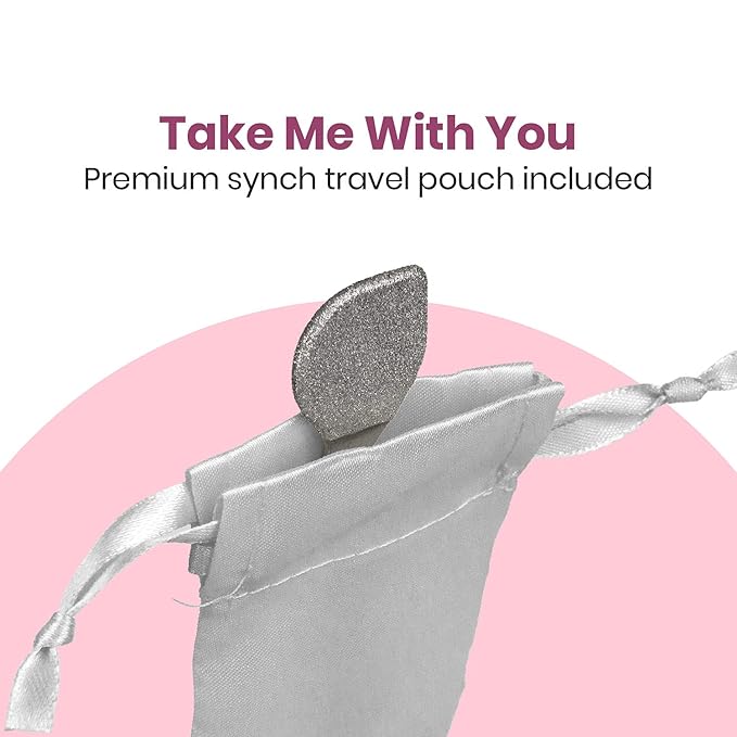 Lindo Beauty Buffer - Microdermabrasion Tool, Diamond Infused, Embedded Silicone Lip Scrubber, For Smooth Skin, Radiant Complexion, Travel Pouch Included