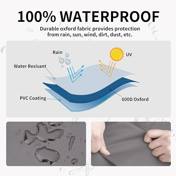 Easy-Going Waterproof Outdoor Loveseat Cover, Heavy Duty 2-Seater Patio Couch Cover, Windproof Outdoor Furniture Cover with Air Vent (76Wx32.5Dx33H inch, Gray/Black)