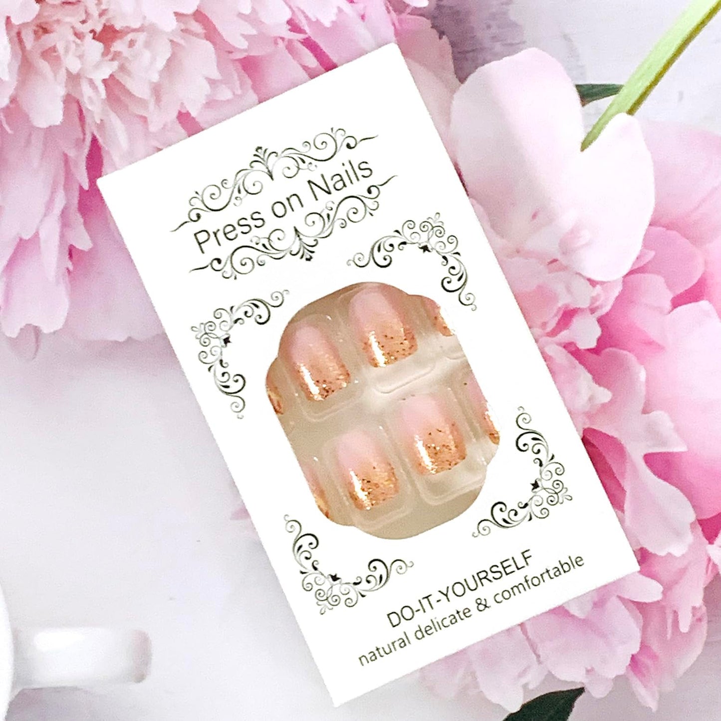 Thanksgiving Press on Short Nails Square Shaped Acrylic Glossy Full Cover Square Fall False Nails with Maple Leaf Designs Artificial Autumn Leaves Glue ons Square Fake Nails for Women Girls(YS06)