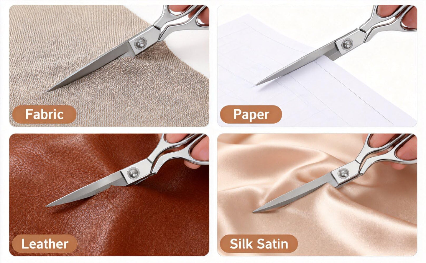 Duolemeng 10.5 Inch Heavy Duty Fabric Scissors, Professional Sharp Stainless Steel Sewing Shears with Ergonomic Grip for Tailors, Dressmakers Artists Ideal for Cutting Leather Craft embroidery