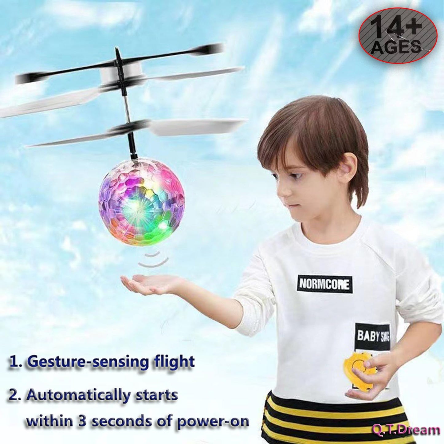 Inductive Flying Crystal Ball, Suspended Flying Ball with Lights, Infrared Sensor Aircraft Toy