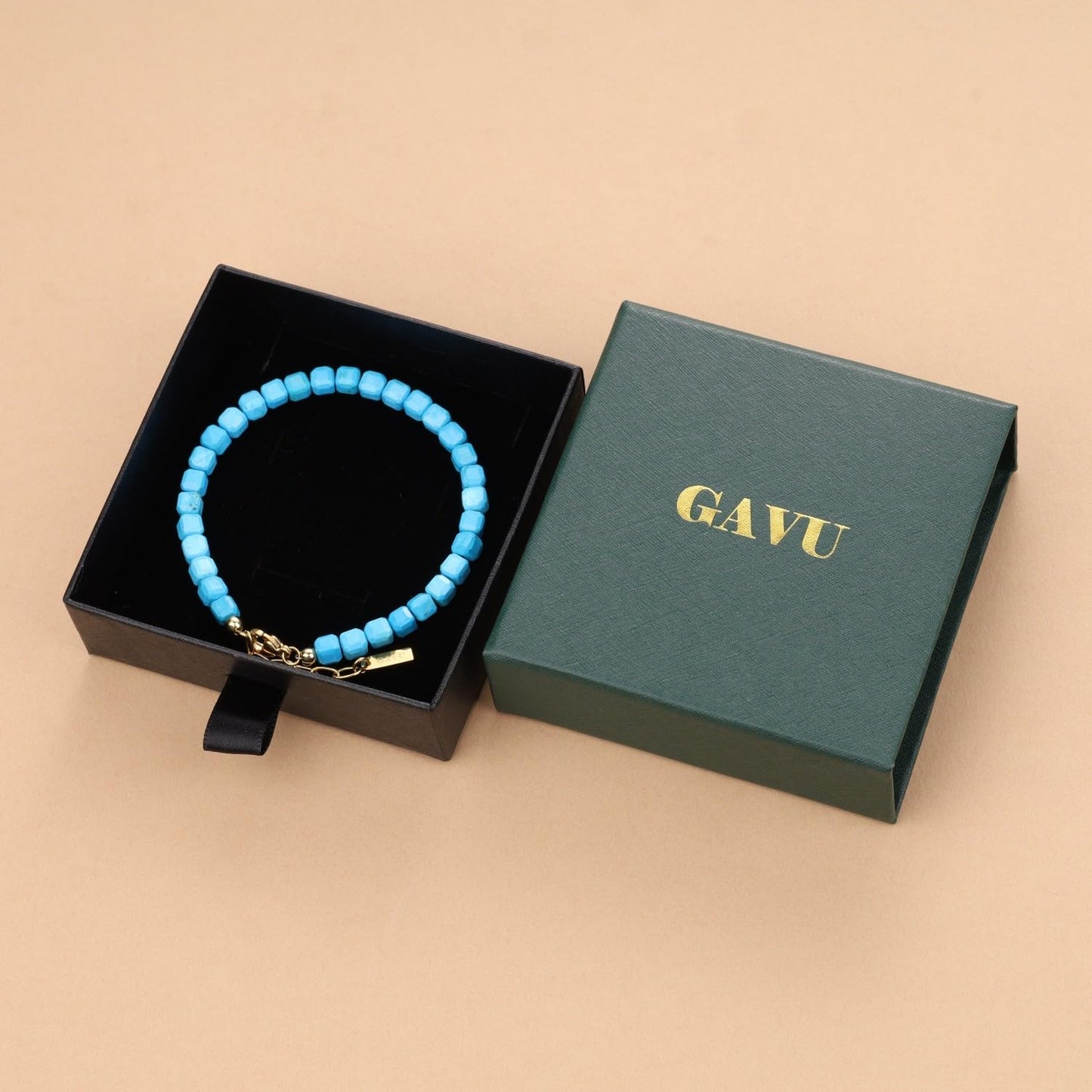 GAVU 5mm Cubic Blue Turquoise Bracelet for Women, December Birthstone Crystal Bracelet for Women