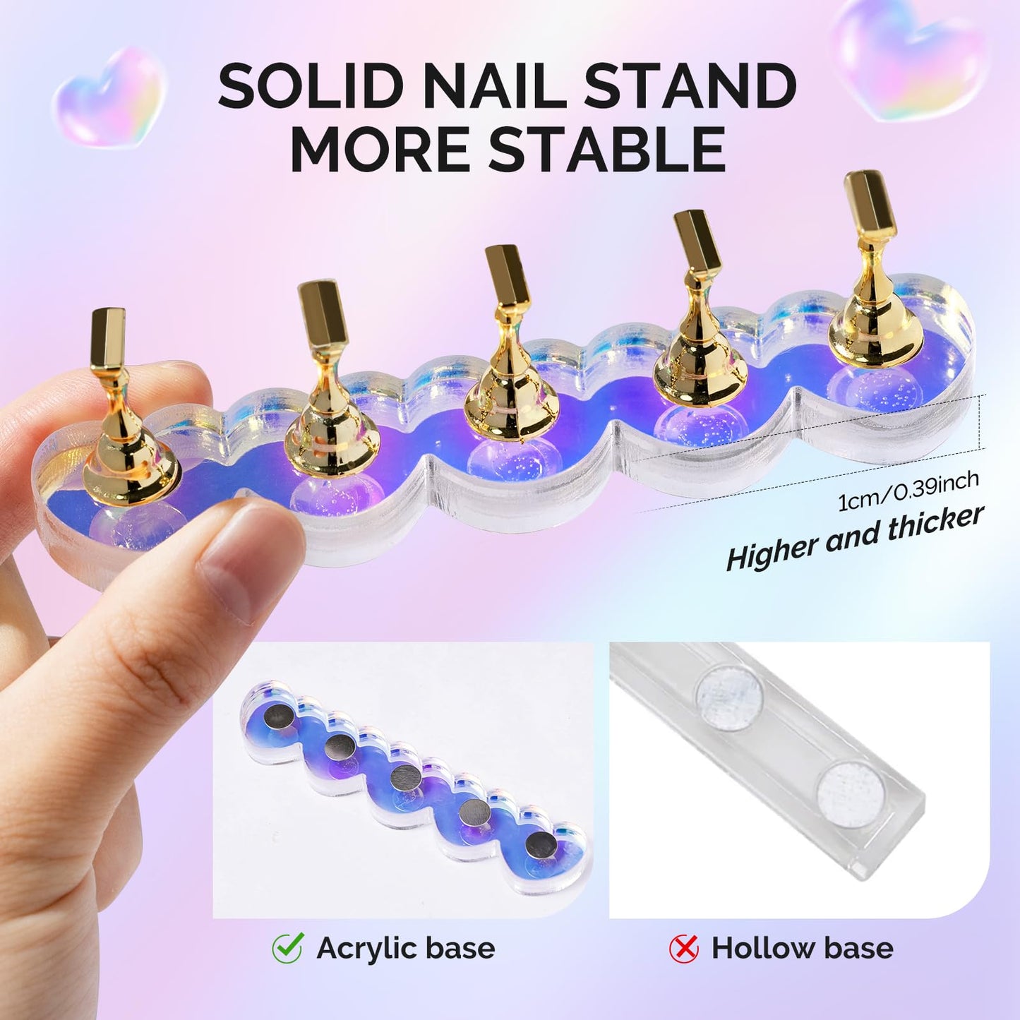 MelodySusie Extra Short Ballerina X Nail Tips with Nail Stand for Press Ons