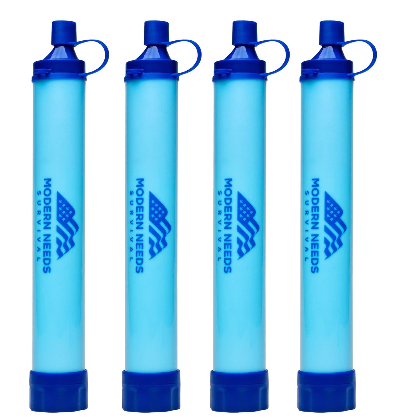 MODERN NEEDS Ready Filter Personal Water Filter Straw | Backpacking Water Filter for Hiking & Camping | Portable Water Purifier Camping | Emergency Survival Gear & Camping Survival Kit | 4 Pack
