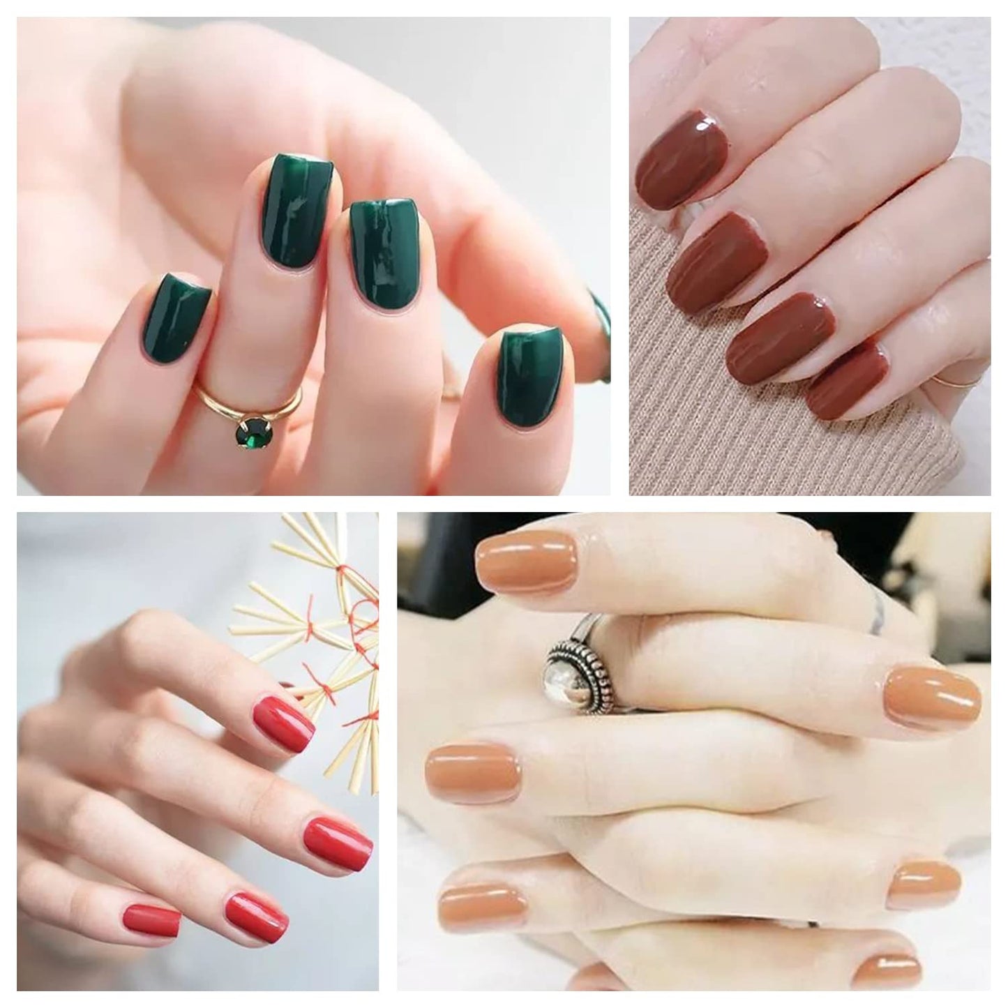 Nail Polish Strips - Solid Color & Glitter, DANNEASY 24 Sheets Nail Wraps for Women Gel Nail Strips Stick on Nail Polish Stickers Self Adhesive Manicure Sticker for Nail Art with File, Cuticle Stick