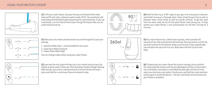Ordo Water Flossers for Teeth, Cordless IPX7 Waterproof Oral Irrigator, 3 Pressure Settings, Portable, Rechargeable Electric Sonic Flosser, Dental Professional Recommended, Rose Gold