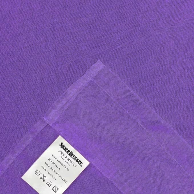 SpaceDresser Sheer Voile Window Treatment Rod Pocket Curtain Panels for Kitchen Bedroom Living Room Drapes Sunlight Filtering Privacy Semi Home Decor Assorted (Purple, 52 W x 108 L)
