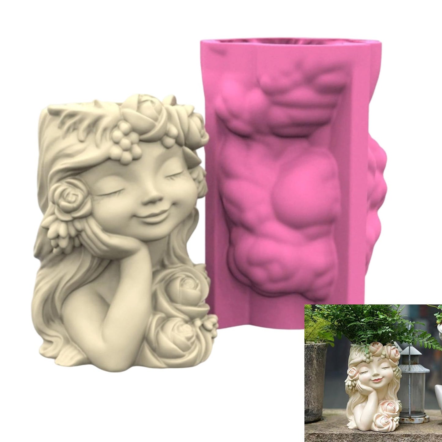 Reusable Flower Pot Silicone Mold Food Grade Materials for Succulents Multi Purpose Planter Cement Resin Art Project Silicone Planter Mold Succulent Plants