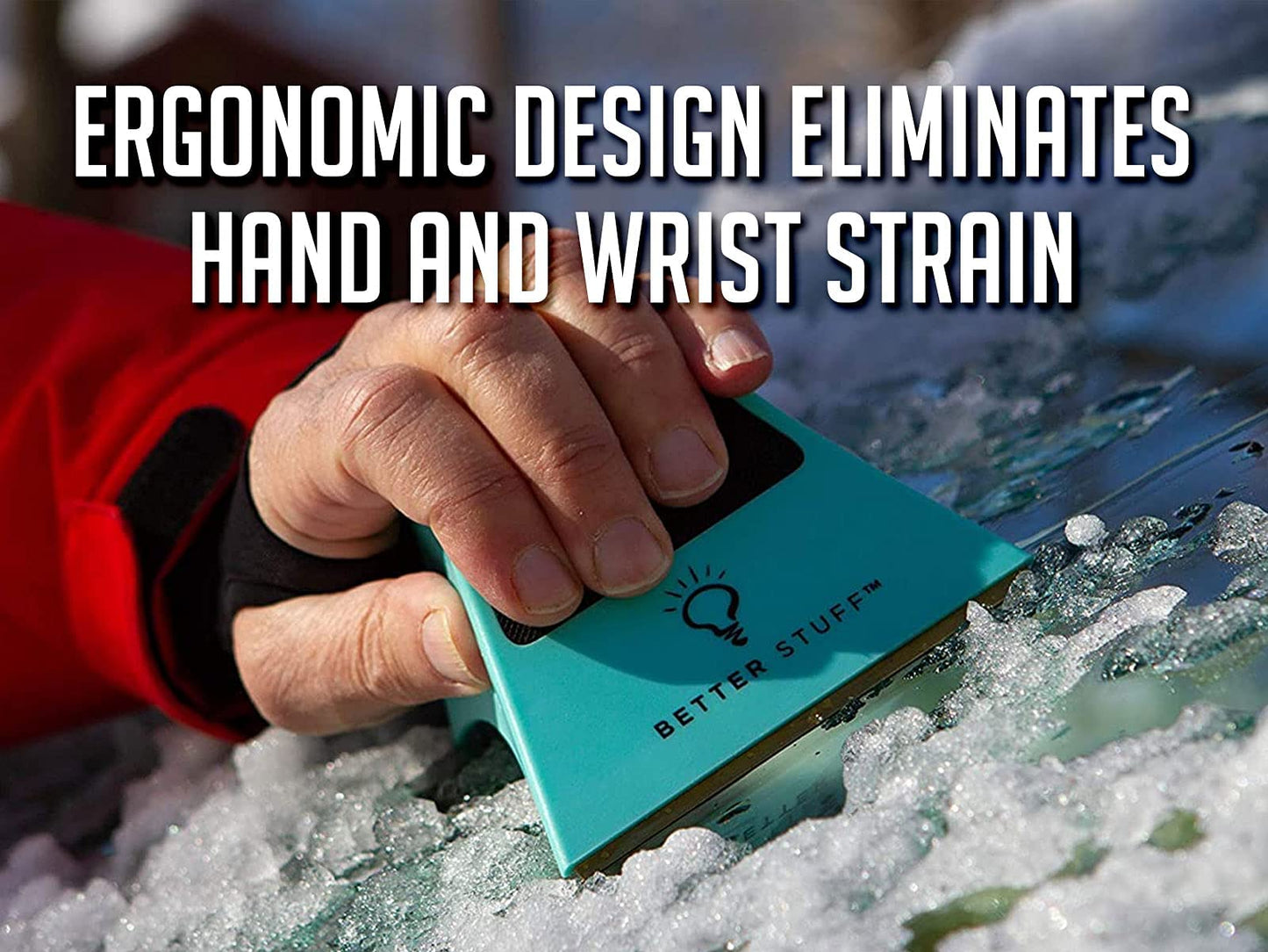 The Better Ice Scraper for Car Windshield | Fast, Efficient, Ergonomic | Magically Remove Ice and Frost from Auto Window | Patented Shape Shifting Technology | Durable Brass Edge | Compact | Pack of 1