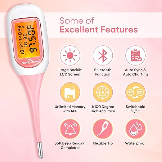 Easy@Home Pregnancy Test Sticks + Easy@Home Smart Basal Thermometer + Easy@Home Ovulation Test Strips (100-pack)
