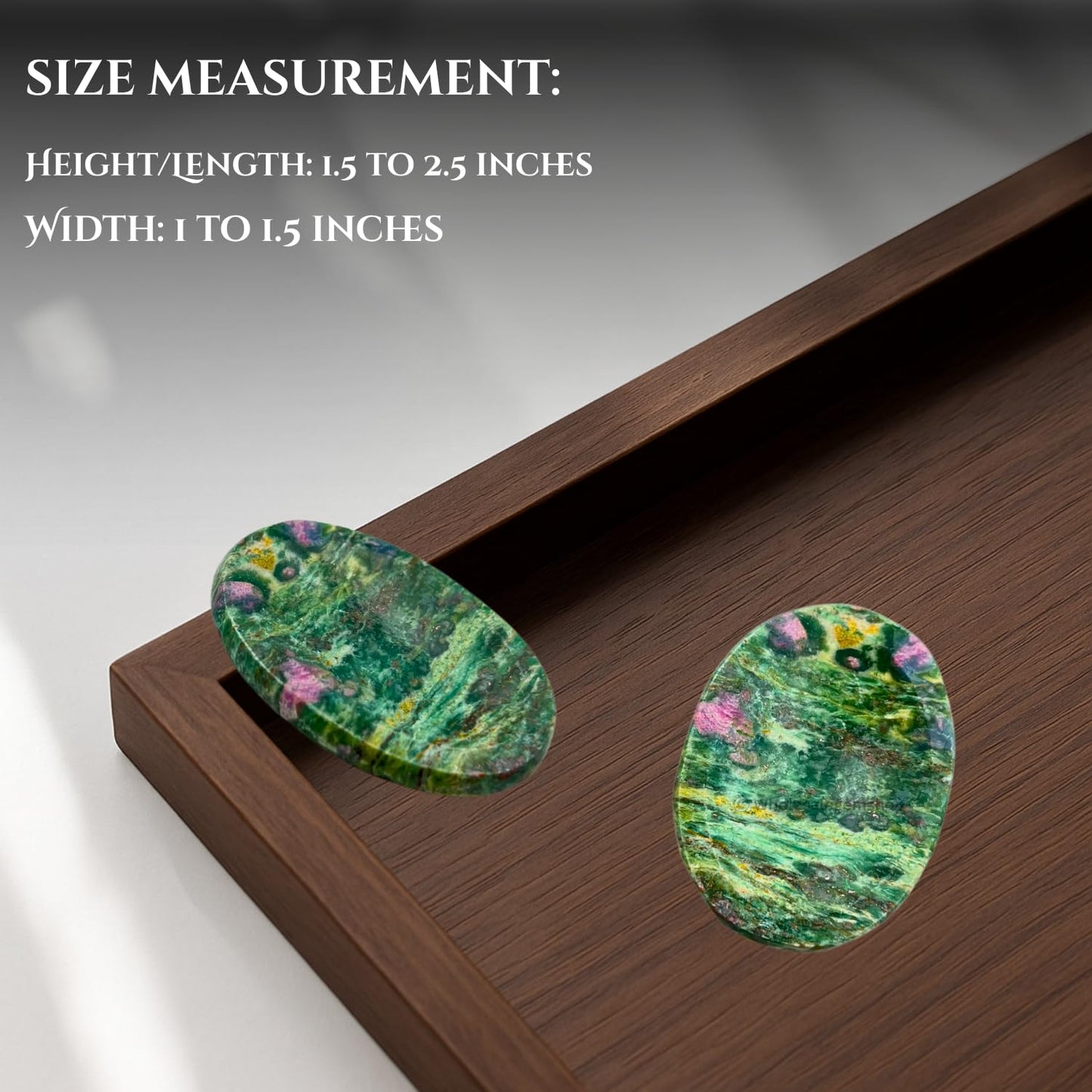 GEMSCITE Ruby Zoisite Thumb Worry Stones Metaphysical Gemstone Crystal Healing Reiki Men Women Gift Feng Shui Positive Energy Love Wellness Palm Stones Wicca Powerful