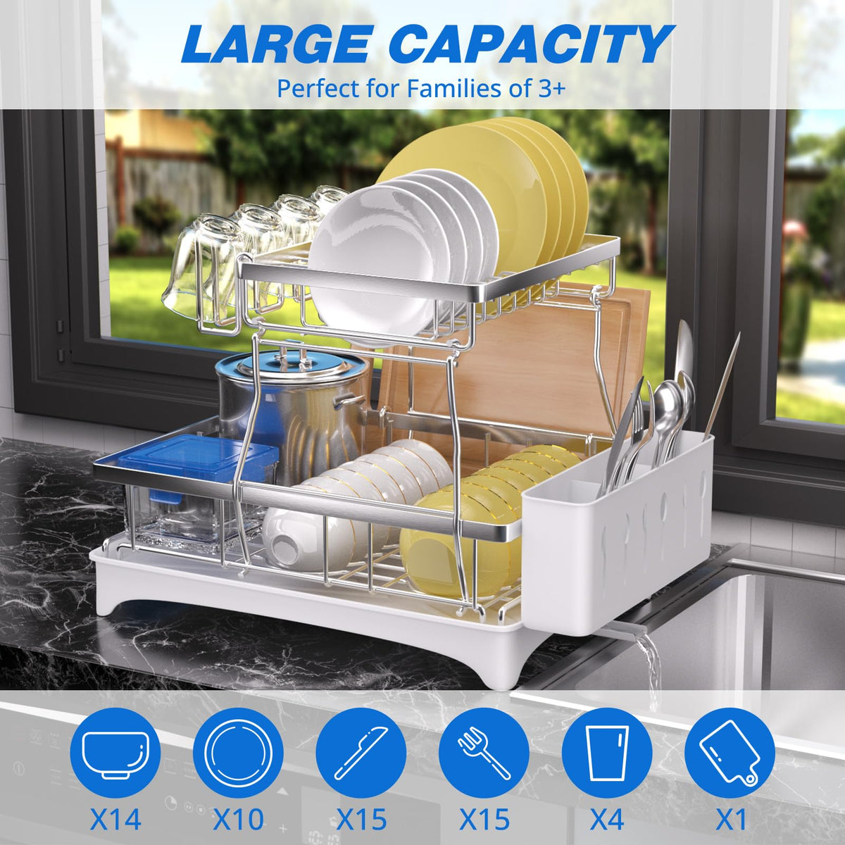 2 Tier Dish Drying Rack