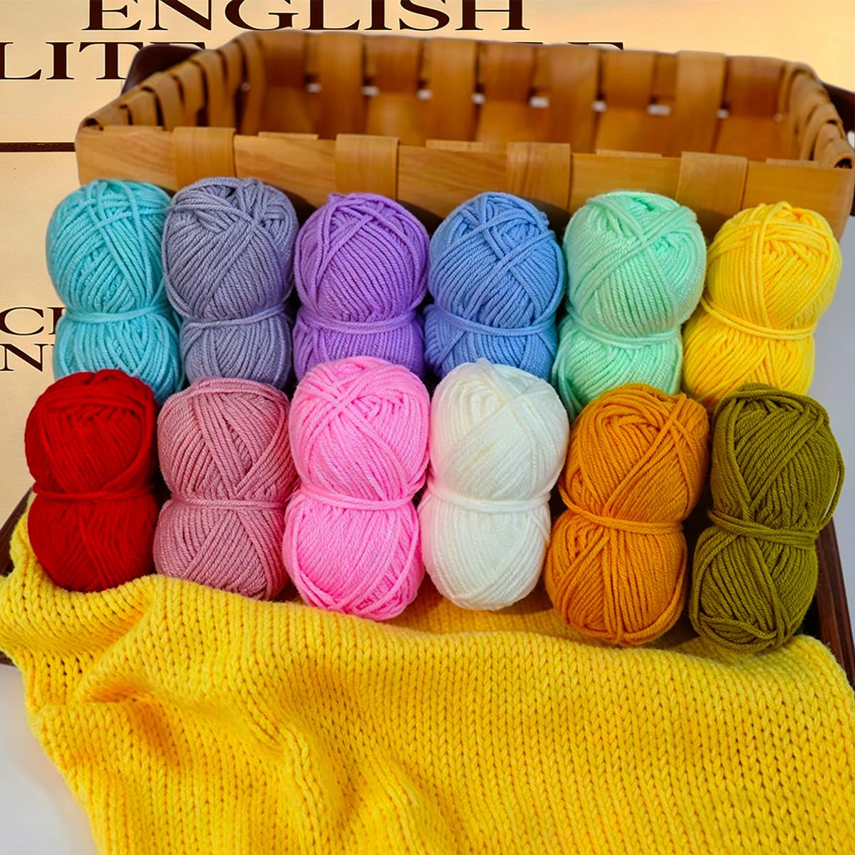 Hntess 118Pcs Crochet Kit for Beginners, Premium Knitting & Crochet Supplies Set with 12 Yarn Spools, 21 Crochet Hooks, 6 Sewing Needles & Storage Case, Complete Starter Crochet Kit for Adults Kids