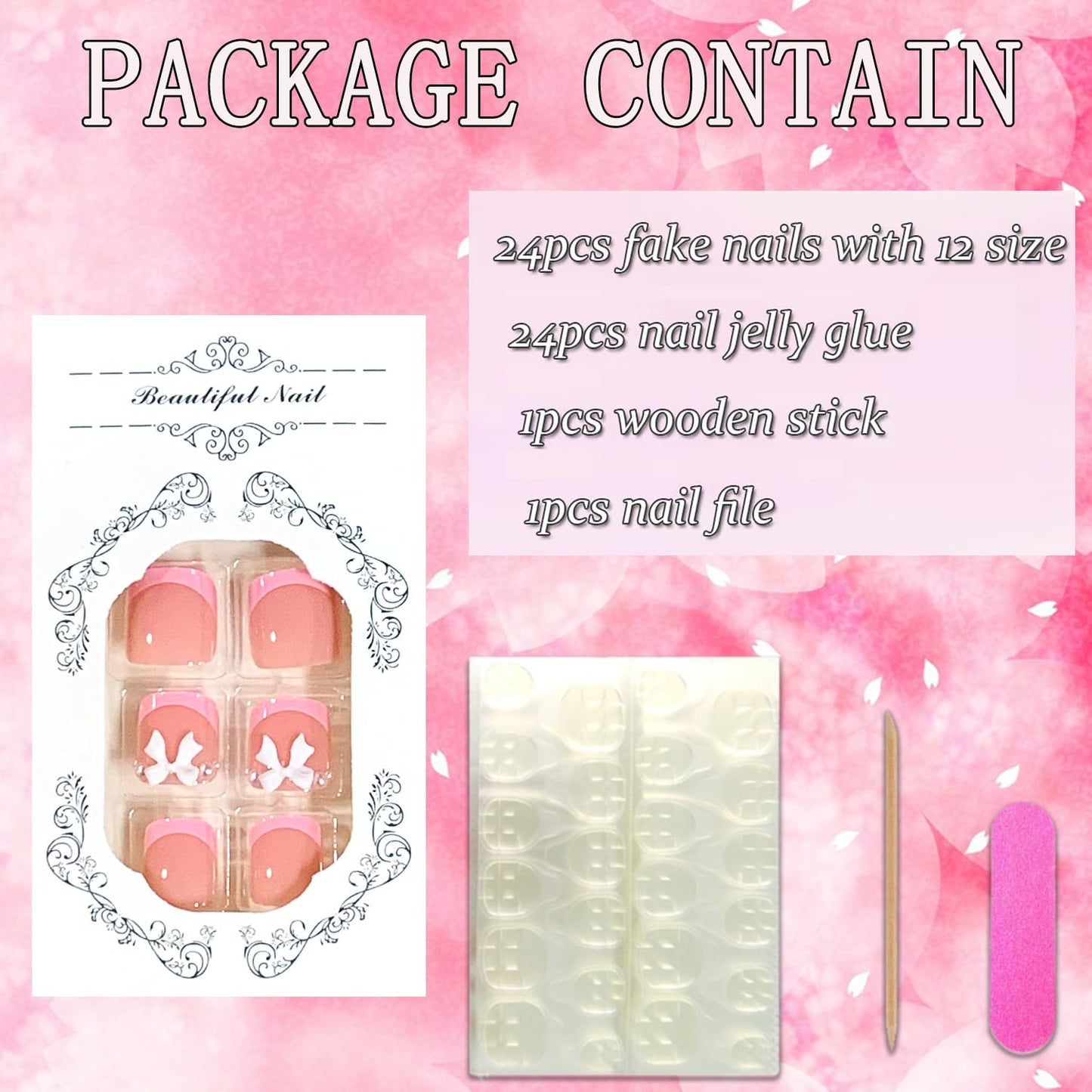 FIEONCIY Press on Toenails with Designs Acrylic Fake Nails for Toe Artificial False Nails with Charms Glue on Toe Nails for Spring Summer Stick on Toenails for Women Girls(XH11233)