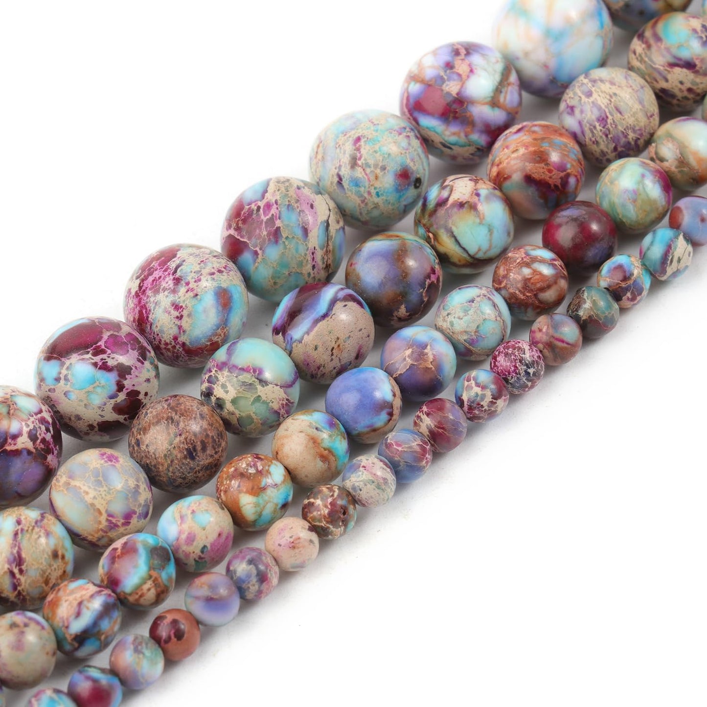 NITOPUPU 10mm 37pcs Purple Emperor Natural Stone Beads for Jewelry Making Supplies, Round Crystal Beads for Bracelets Necklace DIY Crafts