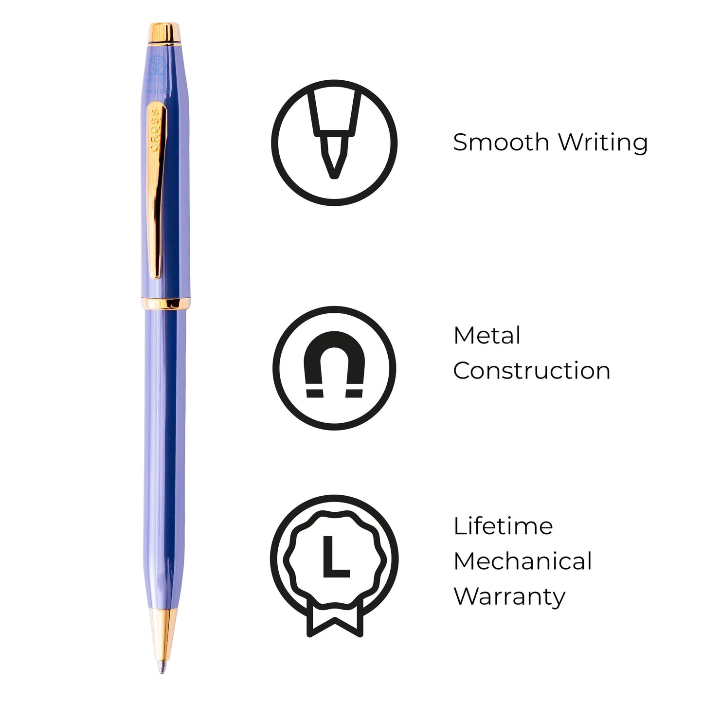 Cross Official Cross Ballpoint Pen, Oil-based, Medium Point, Centuri 2, Lavender Blue at 0082 165, Limited Color, Genuine Imported