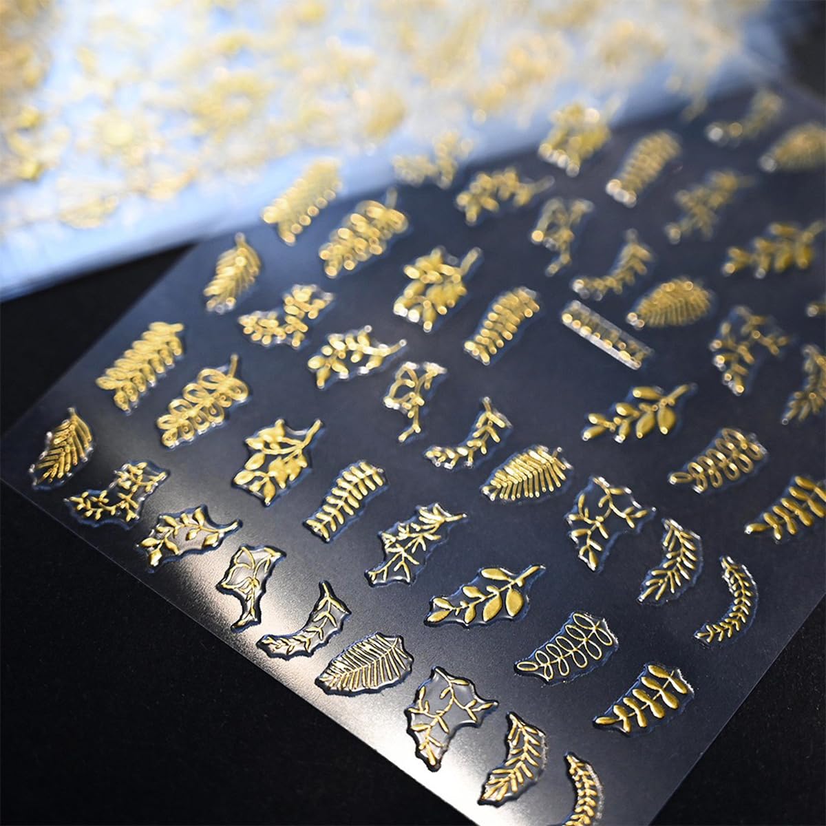12 Sheets Gold Nail Art Stickers Leaf Nail Stickers Flower Nail Decals Self Adhesive Plant Nail Art Supplies for Women Girls DIY Manicure Nail Art Decorations