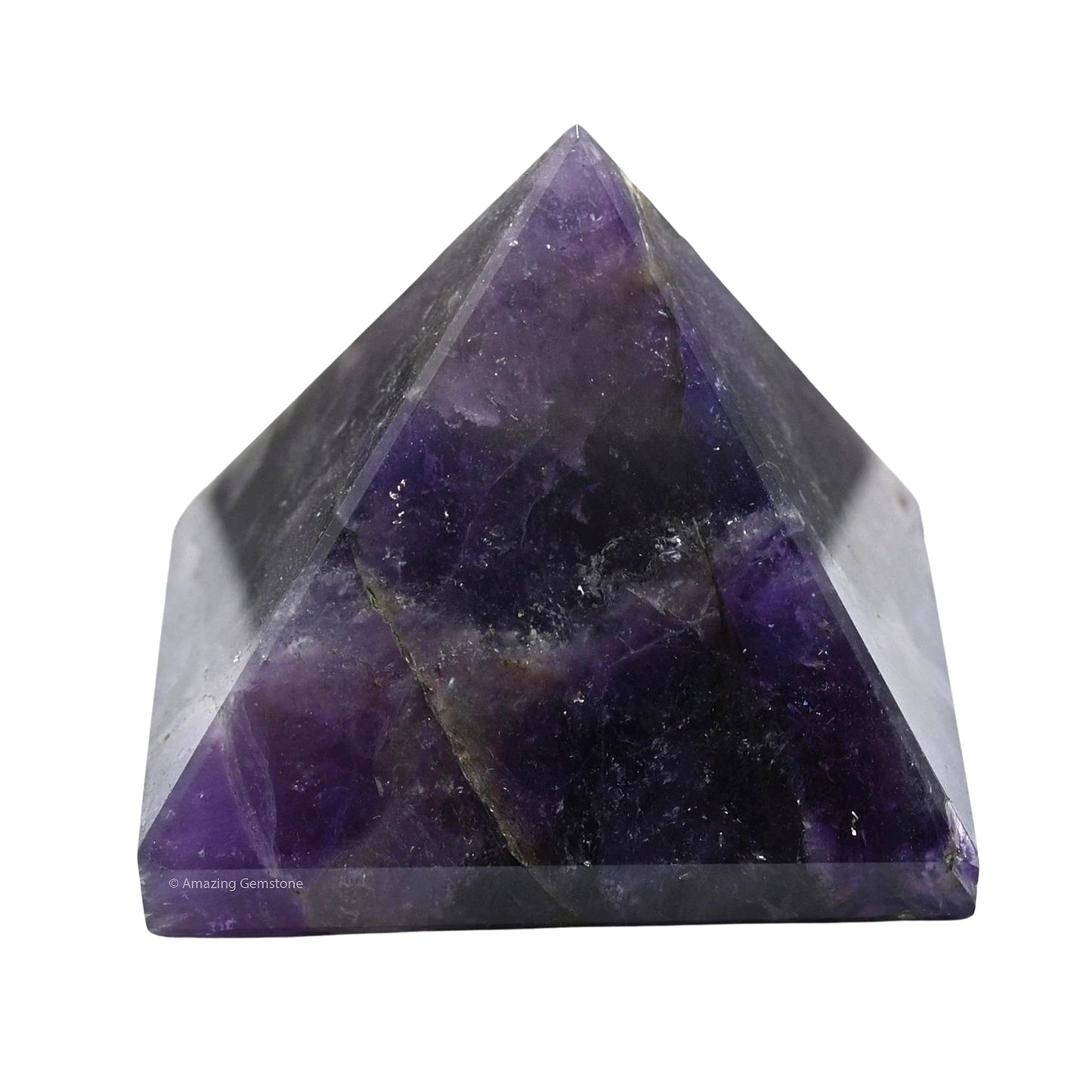 Amazing Gemstone Amethyst Pyramid Crystal Healing Stones - 2" Great Pyramid Figurine of Natural Stone Pyramid for Meditation, Reiki, Chakra Balancing and Crystal Pyramids Grid