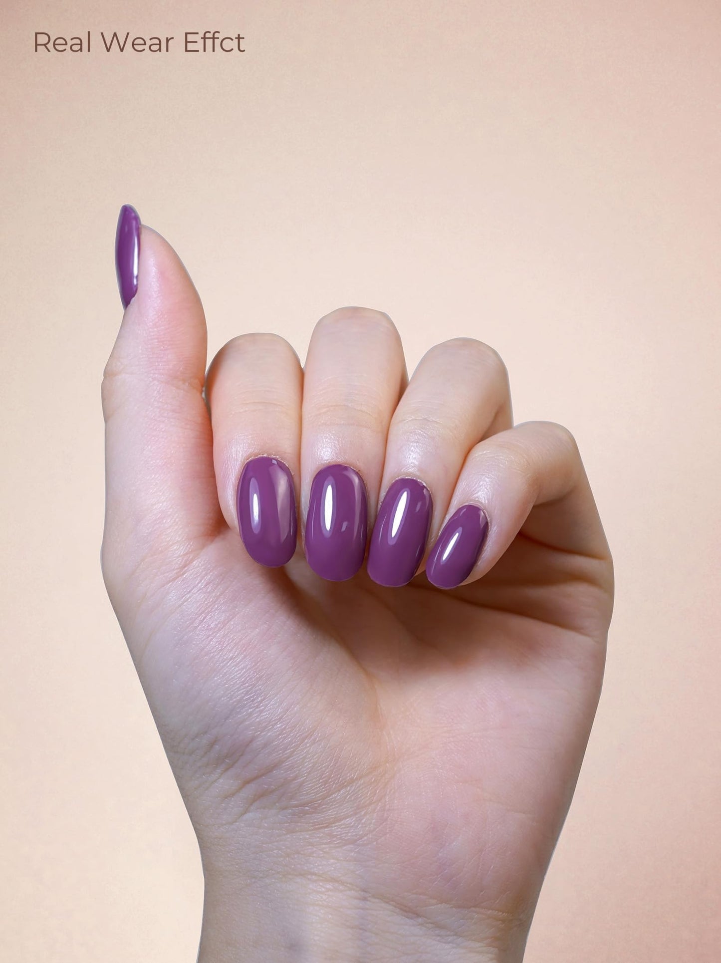 Beaolata Real Gel Nail Strips (No UV Light Needed) - 44Pcs Salon Quality Nail Stickers - Long Lasting Polish Wraps for Women, Easy Apply & Remove (Fudge Purple）